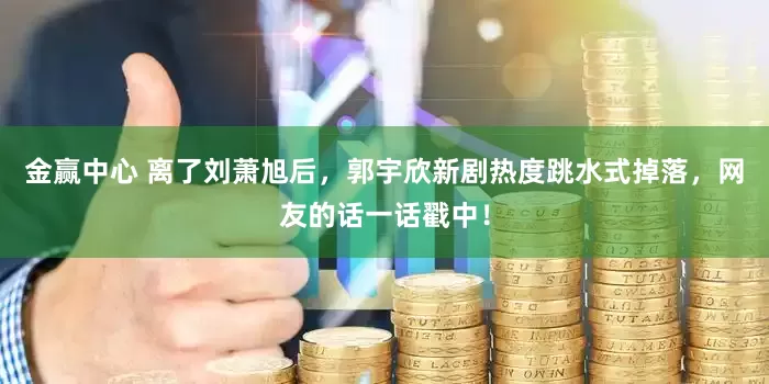 金赢中心 离了刘萧旭后，郭宇欣新剧热度跳水式掉落，网友的话一话戳中！